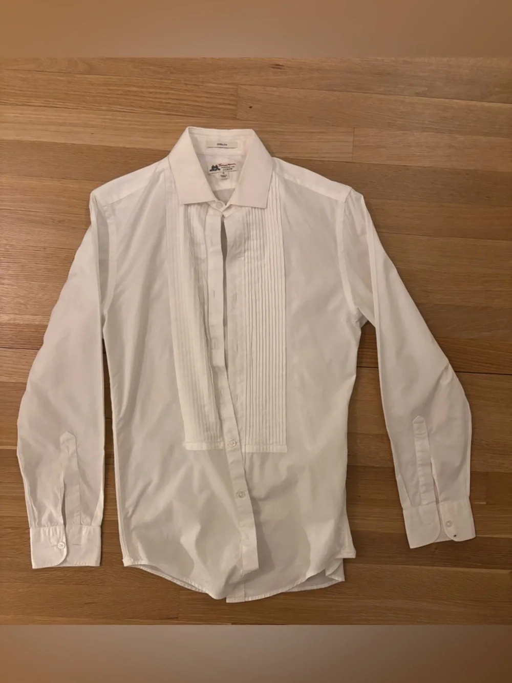 J. Crew Thomas Mason White Tuxedo Dress Shirt - Picture 1 of 4